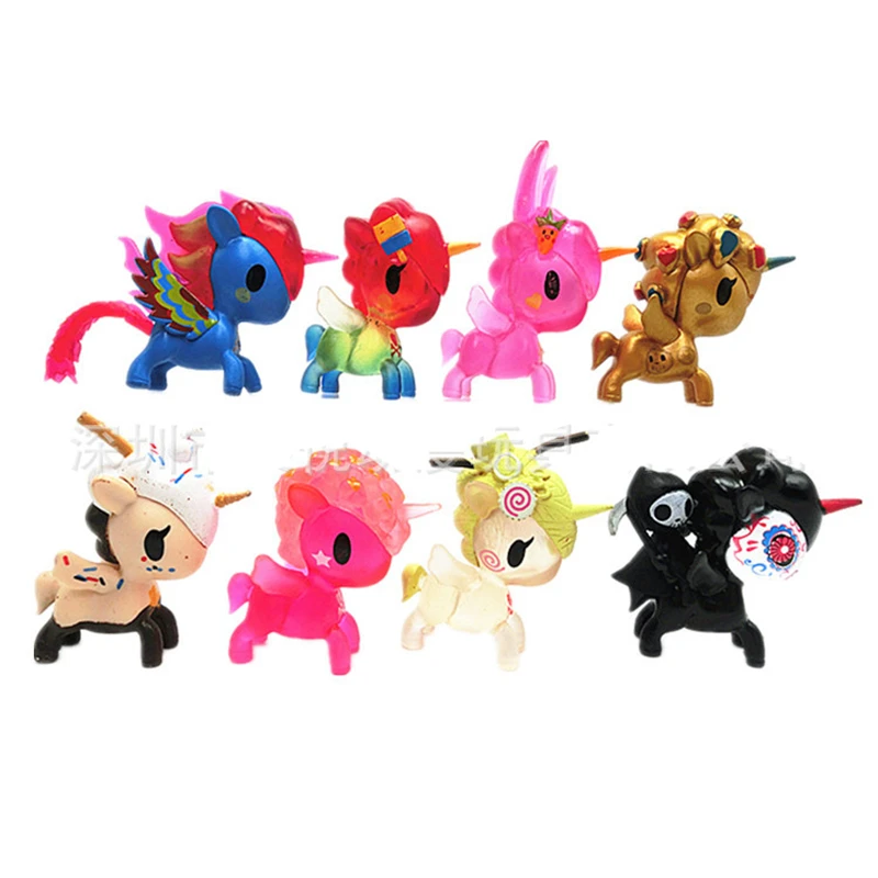 Прозрачная игрушечная фигурка модель с единорогом радужной лошадью украшения