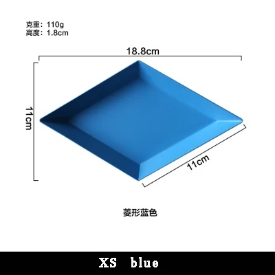 blue Размер XS, цветной многоугольный Настольный комбинированный поднос для хранения, скандинавский геометрический Алмазный металлический шестиугольный поднос для чая, нержавеющая сталь - Цвет: blue