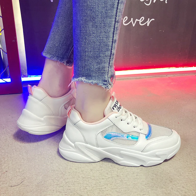 Женские кроссовки с высоким берцем на платформе Chaussure Femme весна 2019|Женские и кеды|