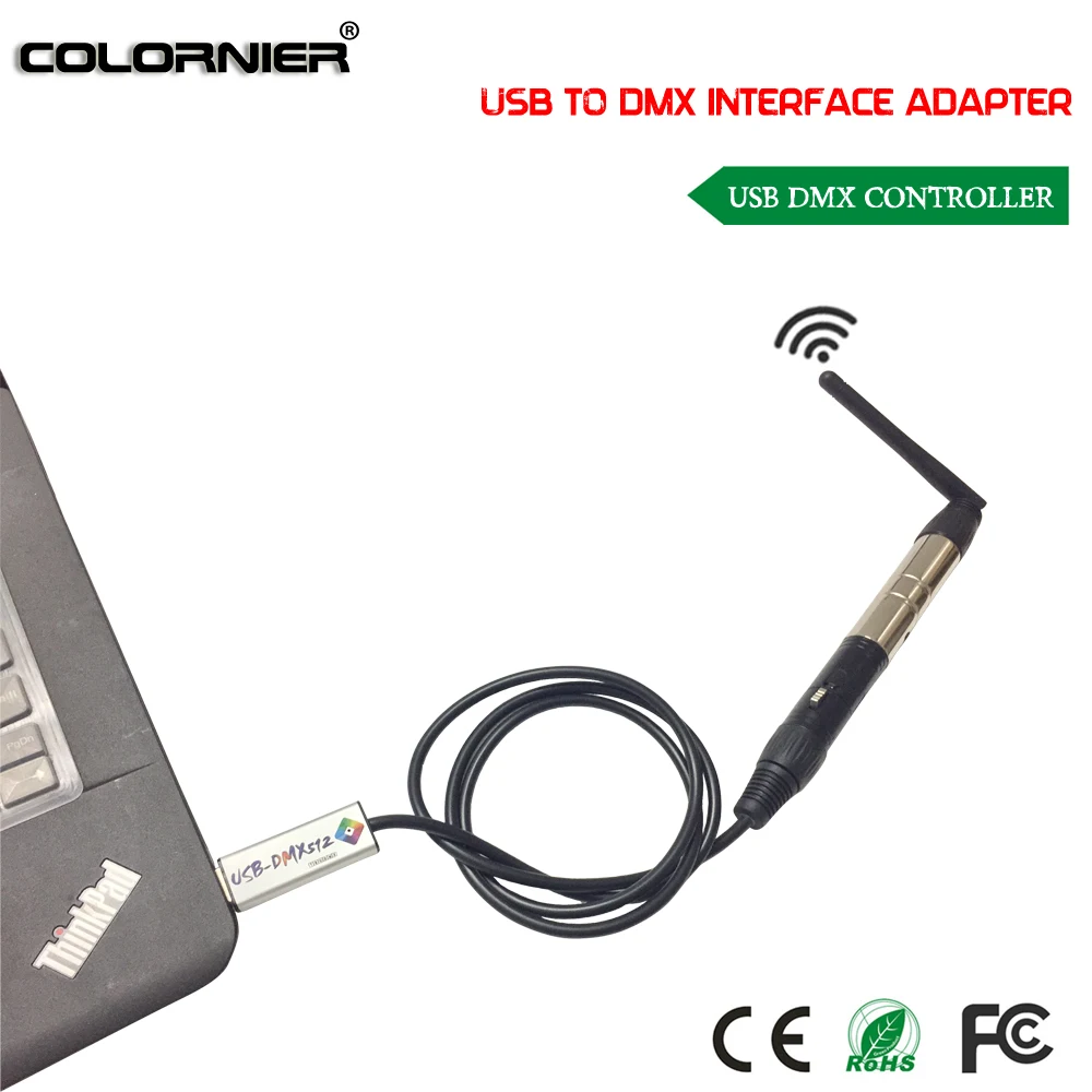 DHL Бесплатная доставка 20 шт./лот USB к DMX 512 интерфейсный адаптер для сценического