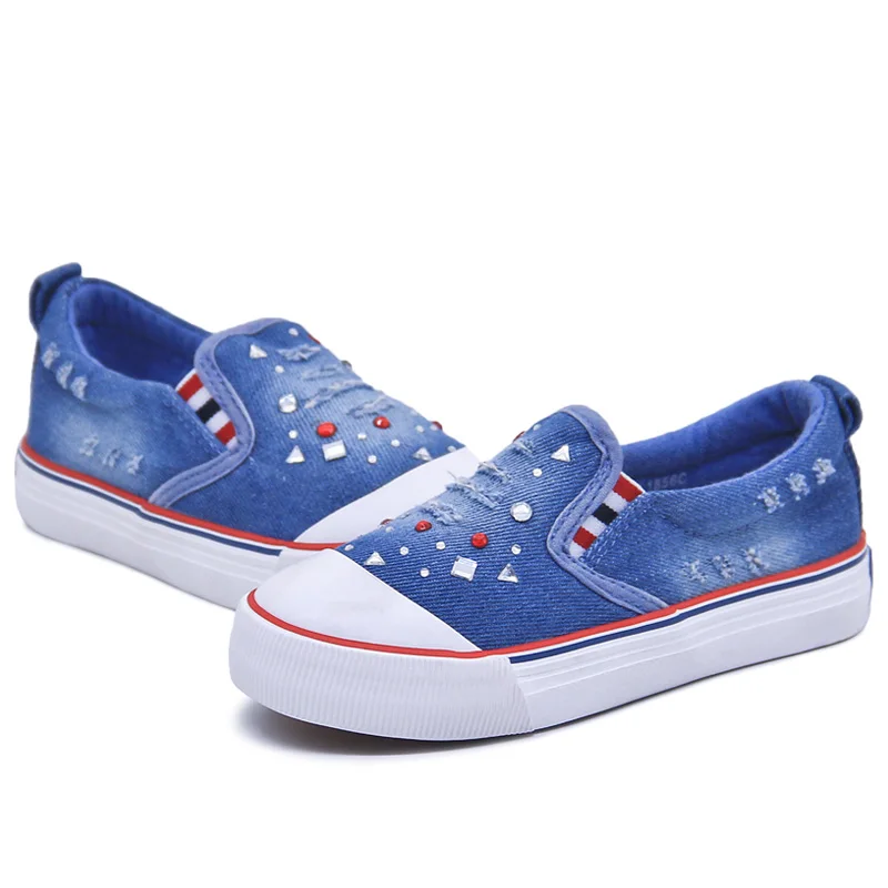 MMnun 2=1 Spring Denim Girls Shoes With Crystal Breathable Canvas Kids For Girl Sneakers Children Size 26-31 ML1856 | Детская одежда и