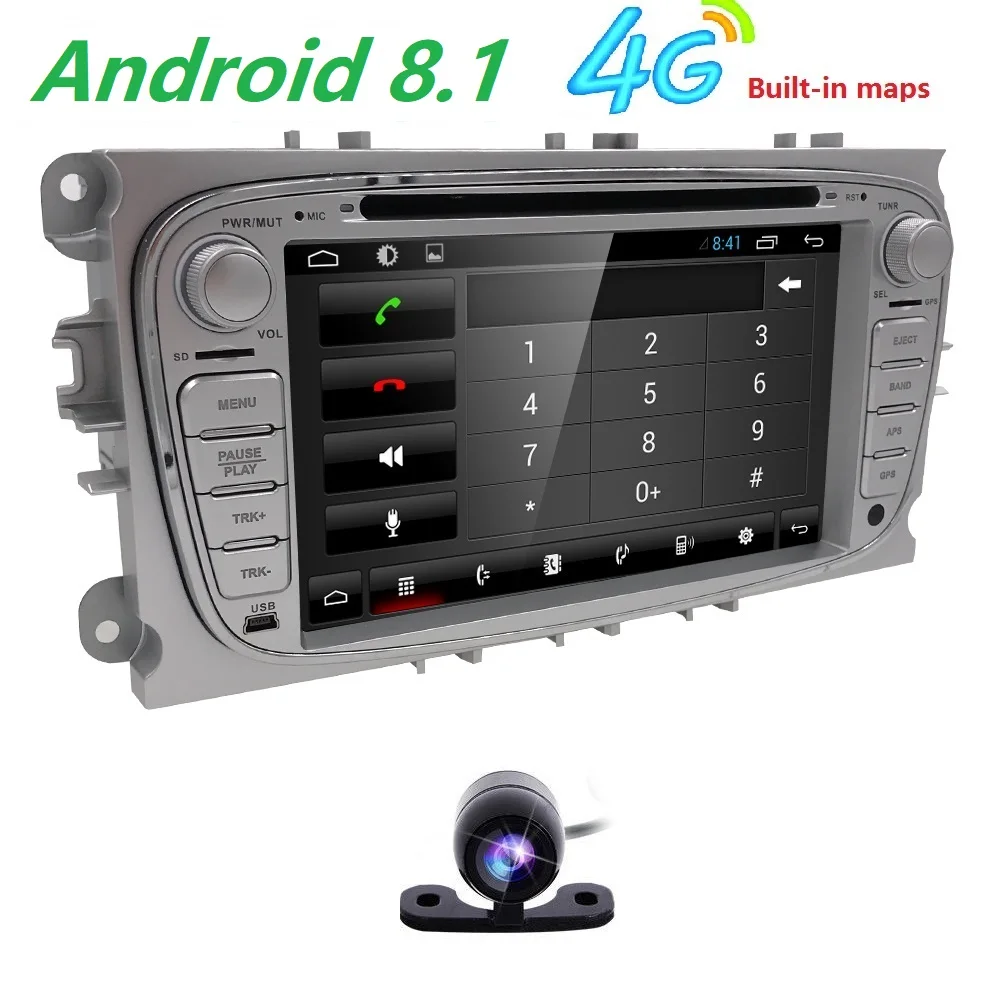 Hizpo 4 ядра Android 8 1 автомобильный dvd плеер 2Din навигационный GPS радиоприемник для Ford