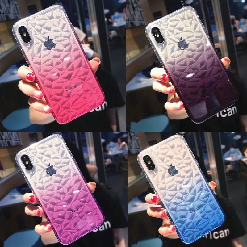 Чехол с алмазным узором для iPhone 6 S 7 8 Plus противоударный чехол s X XS Max XR прозрачный