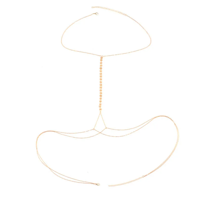 New Fashion Sexy Exaggeration Beach Necklace Bikini Personality Chain Sequins Cross Waist Summer Female | Украшения и аксессуары
