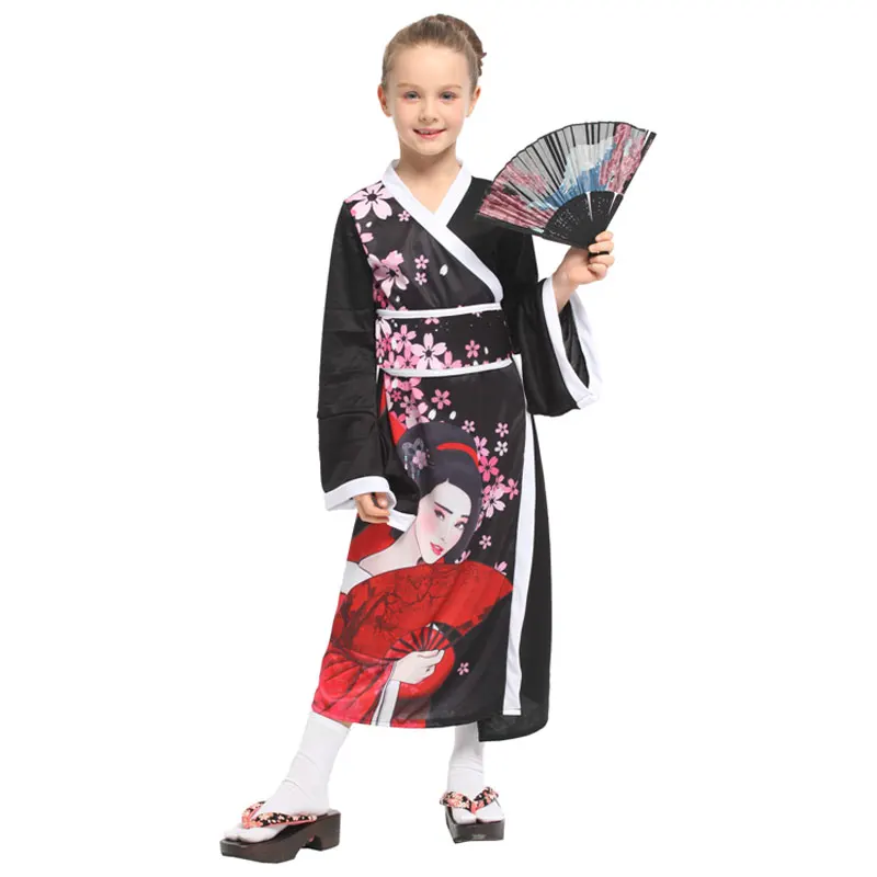 Халат кимоно детский в японском стиле нарядный костюм Geisha для девочек Хэллоуина