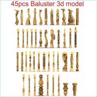 45pcsset baluster 3d model stl relief for cnc stl format staircase column 3d model for cnc stl relief artcam vectric aspire