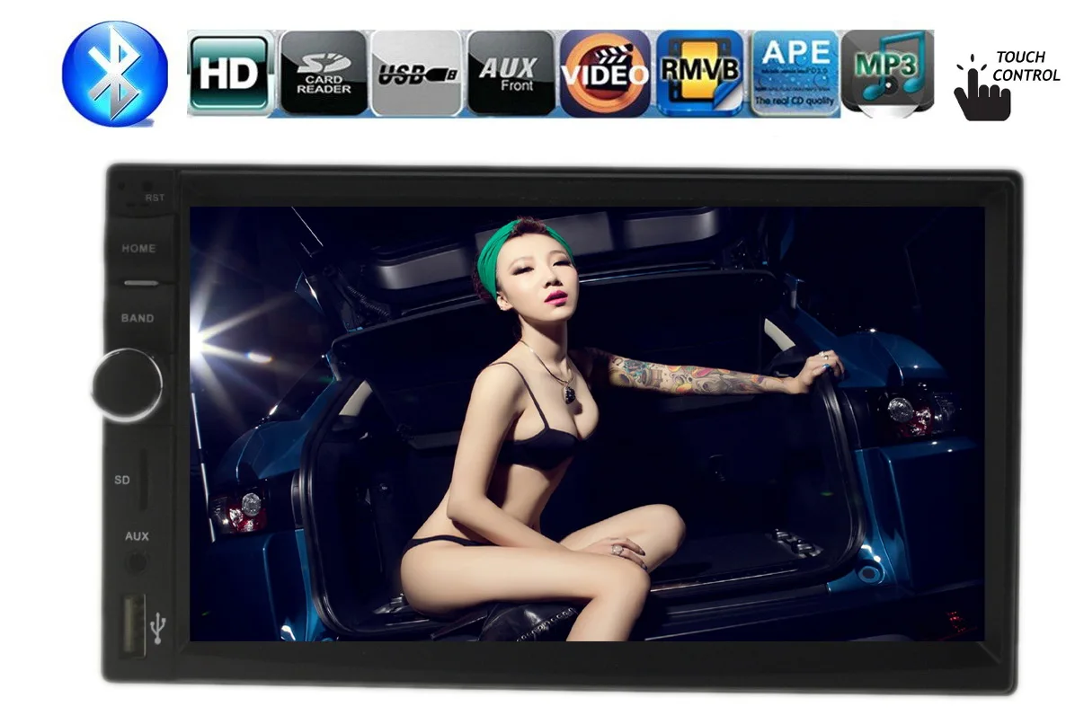7 &quot7-дюймовый 2 Din HD Автомобильный Радио MP5 MP4 Плеер Bluetooth USB/TF В Тире FM Вход Aux USB TF