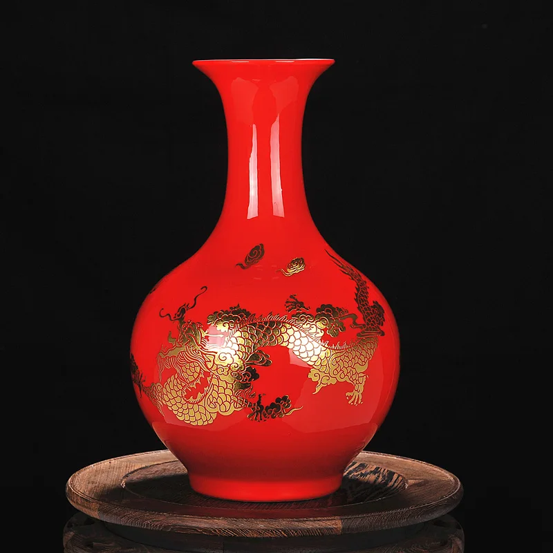 Цзиндэчжэнь керамическая ваза ручная роспись дракон свадебные подарки предметы