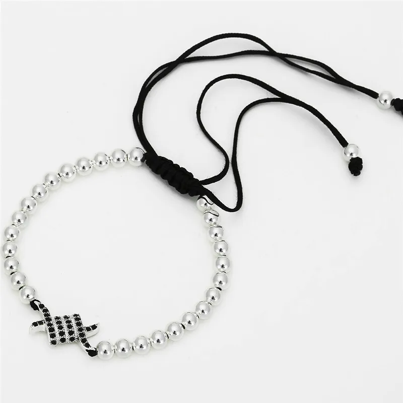 NADEEM Новое поступление модный проложить Черный CZ подвеска лапа браслет мужской 5