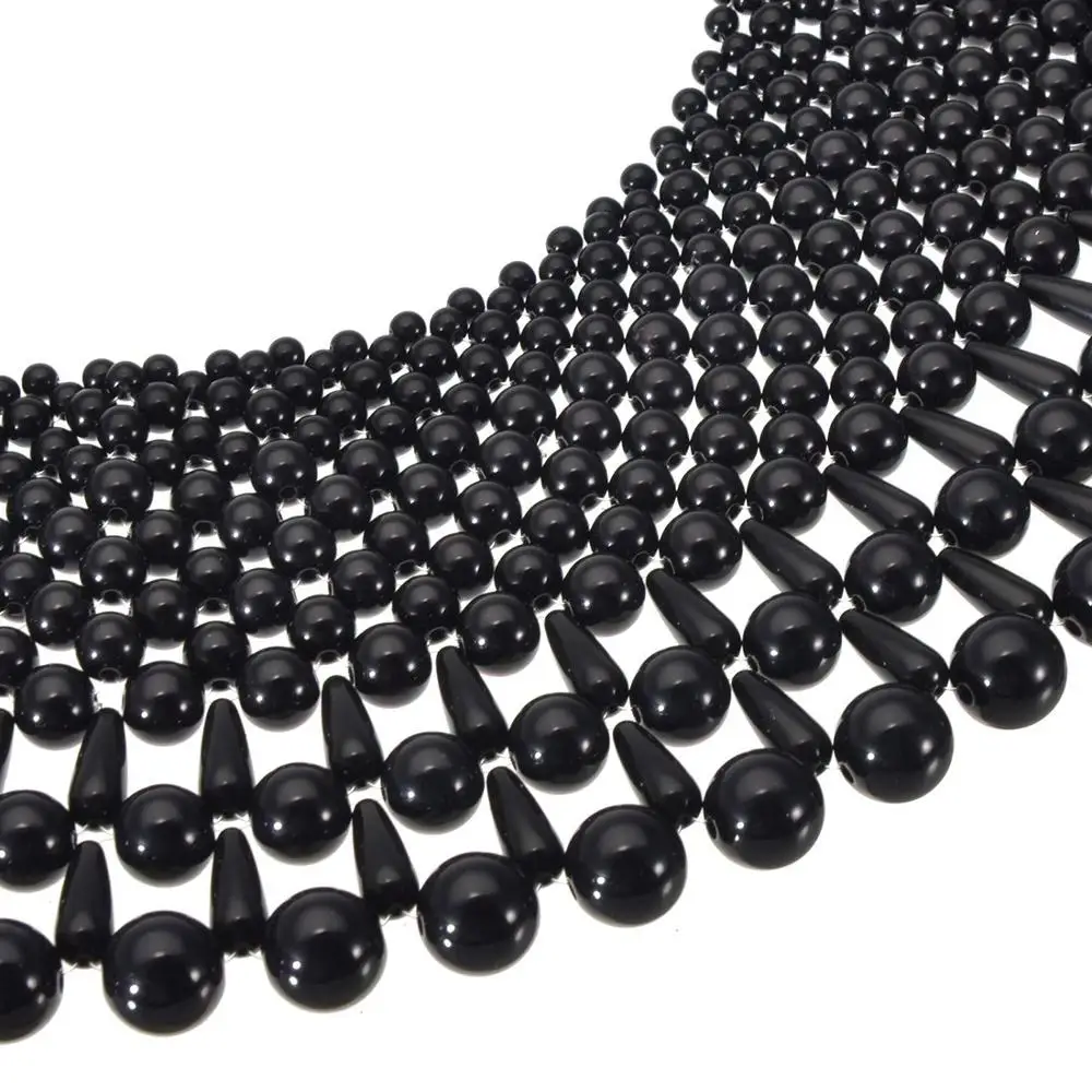 

JEROLLIN Bib Collar Women Necklaces Statement Chunky Maxi Necklace Imitation Pearls Charm Big Choker 6 Color Black Green Pink