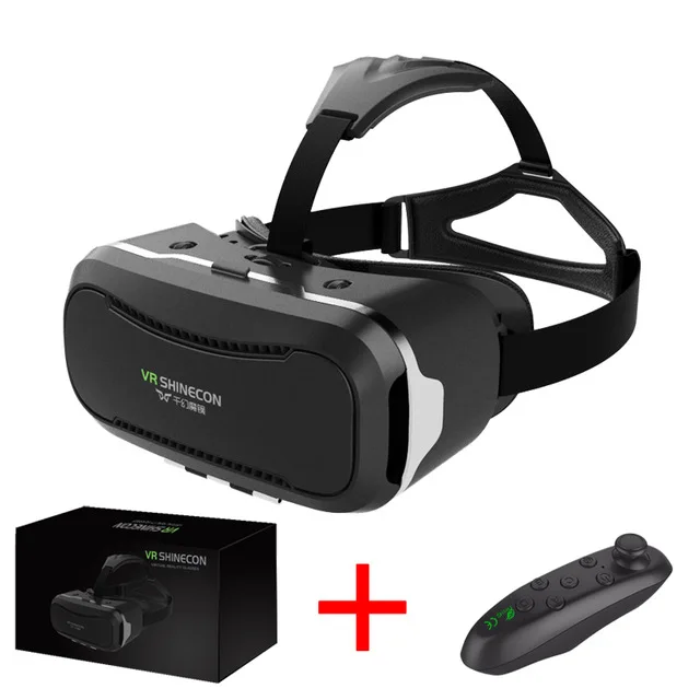 UZQi Очки виртуальной реальности, 3D VR шлем, оригинальная VR коробка Shinecon 2,0 шлем, мини-картон для 4,7-6,0 дюймового смартфона - Цвет: VR and Controller