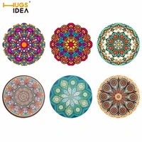 hugsidea creative 3d mandala floral pattern drink coasters home fashion heat insulated dinning table mats coffee cup pads rugs