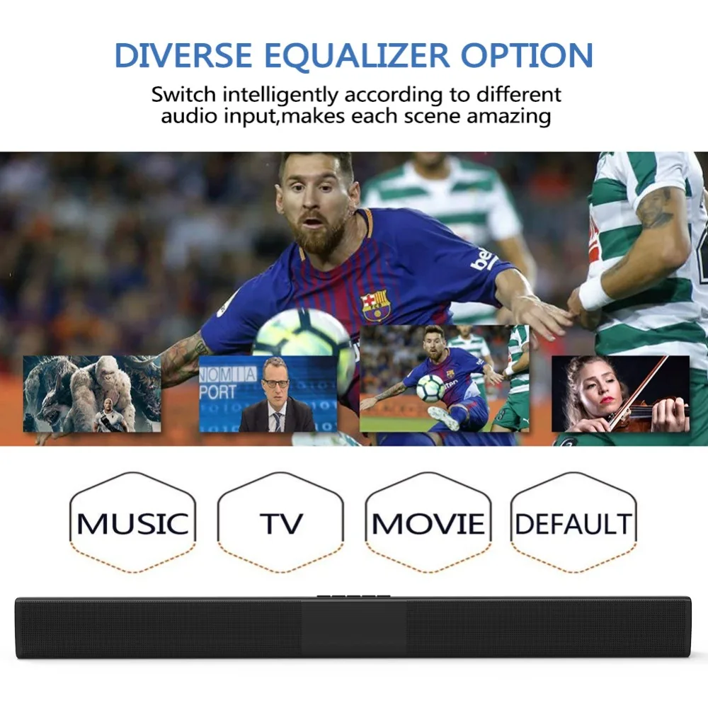 20 Вт Bluetooth колонка домашний кинотеатр звуковая панель с супер басами портативный