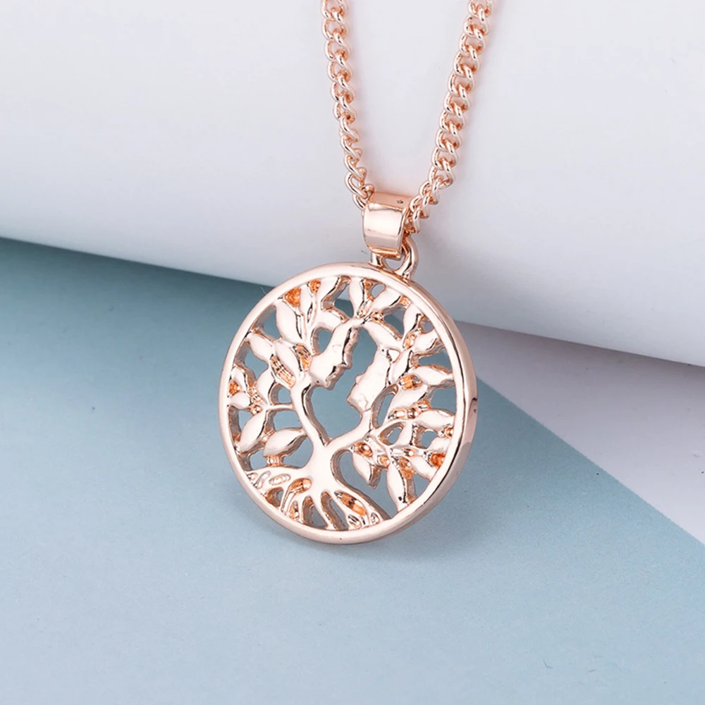 New Fashion Hollowed Out Life Tree Necklace Women's Metal Alloy Wishing Clavicular Chain Pendant Jewelry | Украшения и
