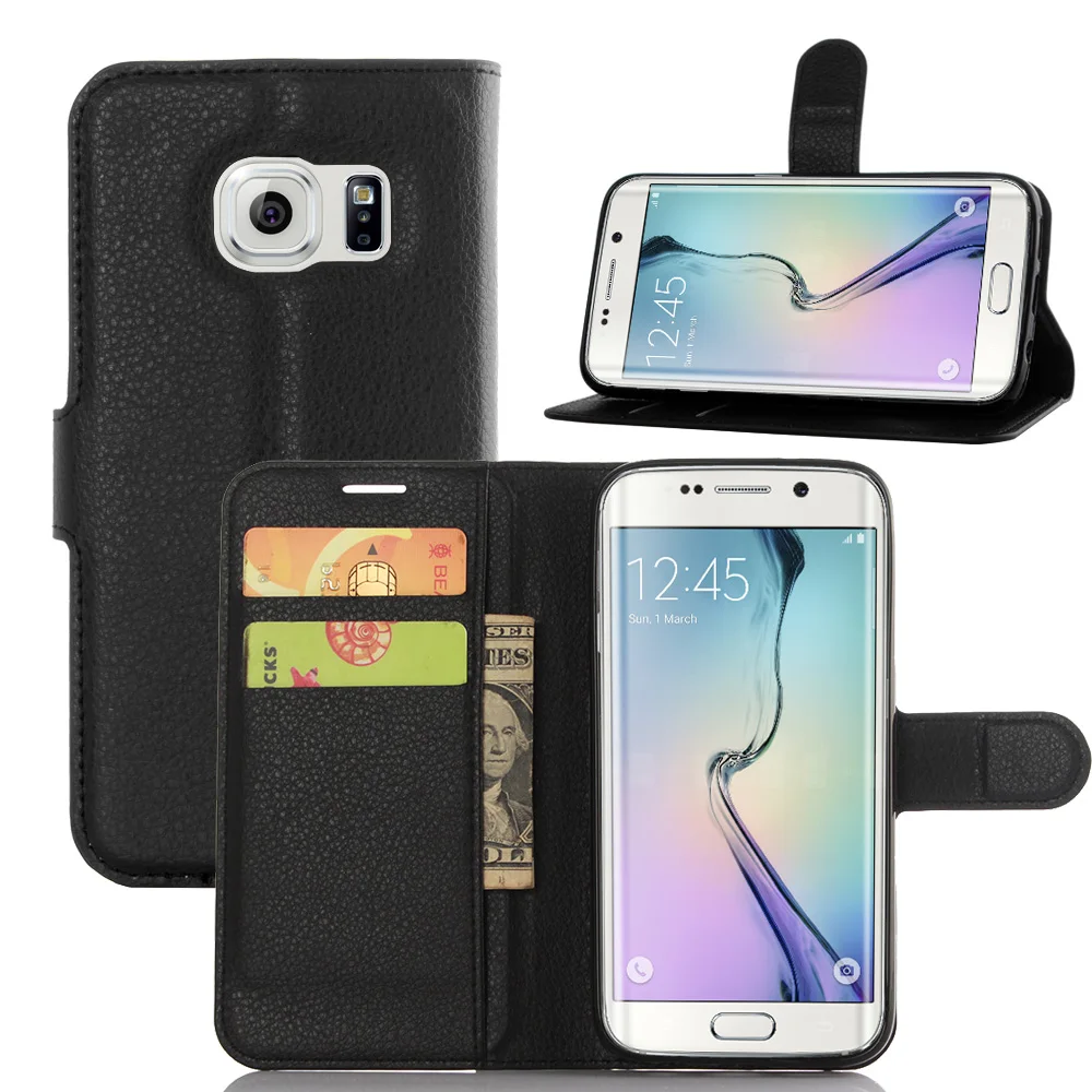 Для Samsung Galaxy S7 Edge S6 J3 J5 J7 A5 A3 A7 2016 Grand Prime S5 роскошный Флип PU личи кожаный бумажник с