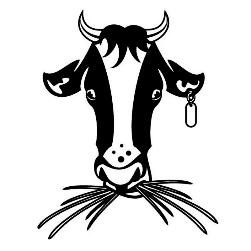 

12*15CM Adorable Eating Grass Cow Vinyl Car Sticker Animal Car Styling Personalized Car Decals Black/Silver C9-1587