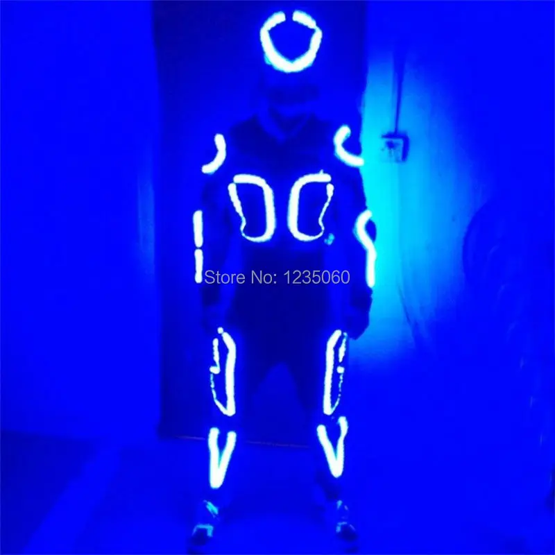 Ставить 7 Цвет светодиодный костюмы с маской для сценического шоу Танцы