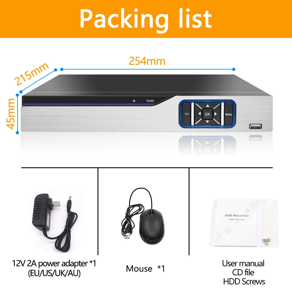 H.265 +/H.264 8ch AHD DVR 4K CCTV 8Ch 4 K/5MP гибридный видеорегистратор безопасности камера Onvif Coxial