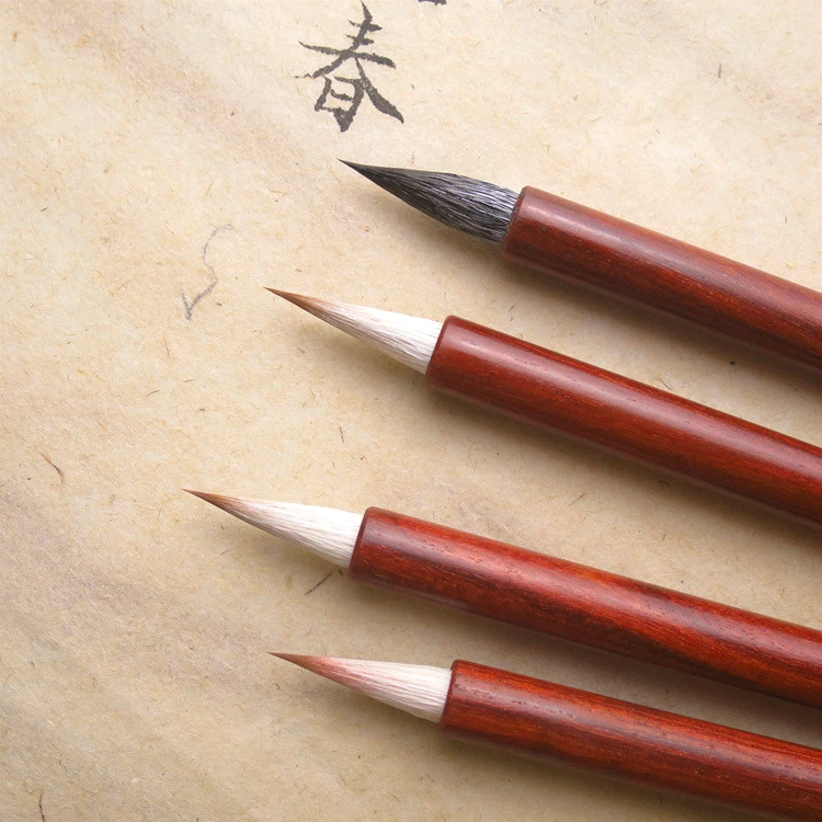 Small Chinese Traditional Calligraphy Pen Brush Small Regular Script Writing Brush Calligraphy Practice Pen Brush 2pcs