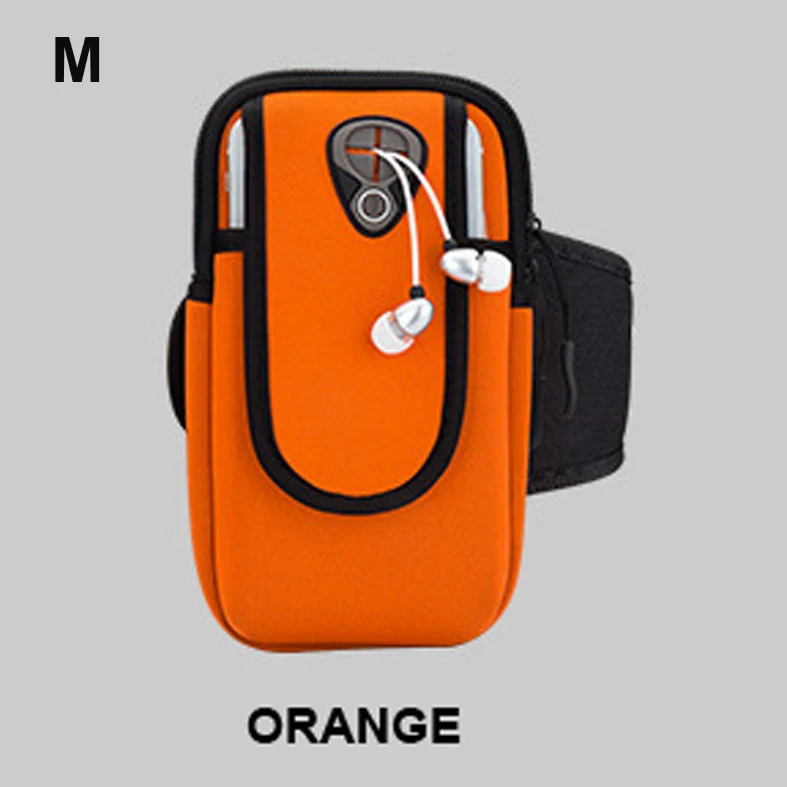 orange M Спортивный наручный Чехол На Молнии Фитнес нарукавный спортивный Чехол сумка для пробежки тренировки чехол для мобильного 7 Plus сумка для смартфонов(4-6 дюймов - Цвет: orange M