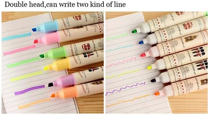 Stick Type Fluorescent Highlighter Pen Text Liner Pastel Colors Deco Label Tag | Канцтовары для офиса и дома