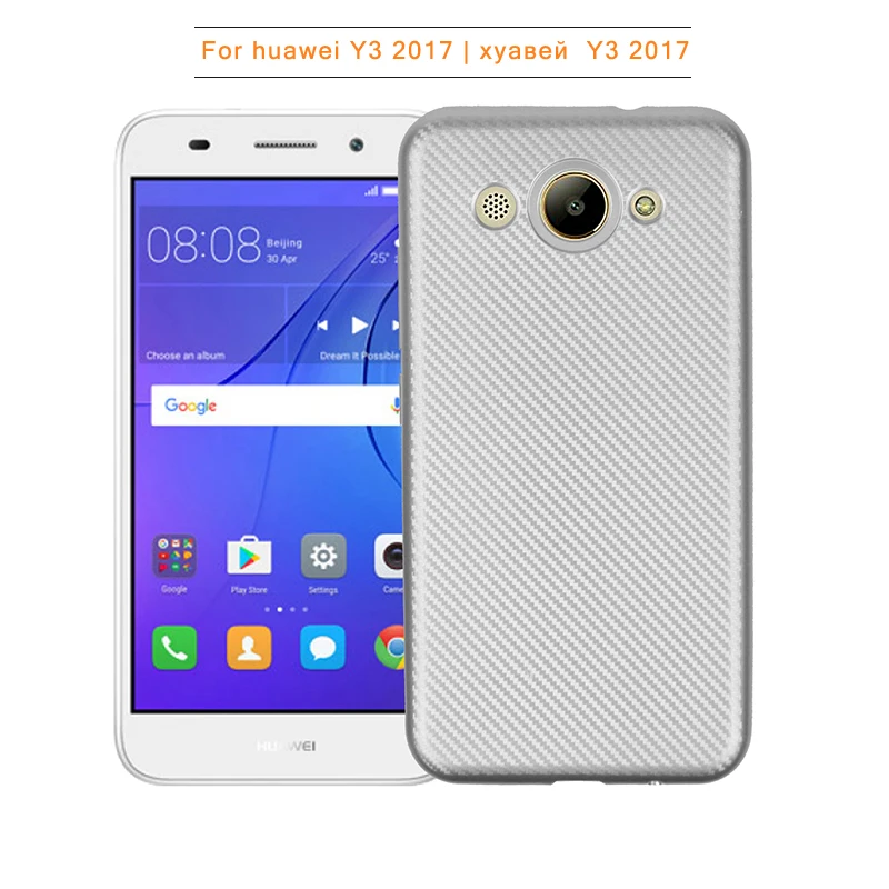 углеродные волокна узор силиконовый чехол на huawei Y3 2017 чехлы мягкий селиконовые
