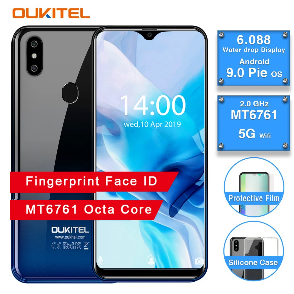 OUKITEL C15 Pro 6 088 &quot19:9 2 ГБ 16 Android 9 0 мобильный телефон MT6761 четырехъядерный ГГц 4G LTE