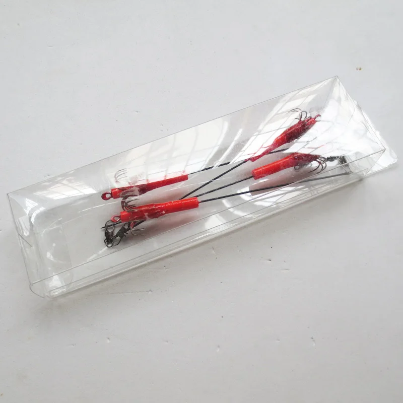 Бесплатная доставка 4 шт. красный пластиковый стальной проволоки squid джиг крюк |