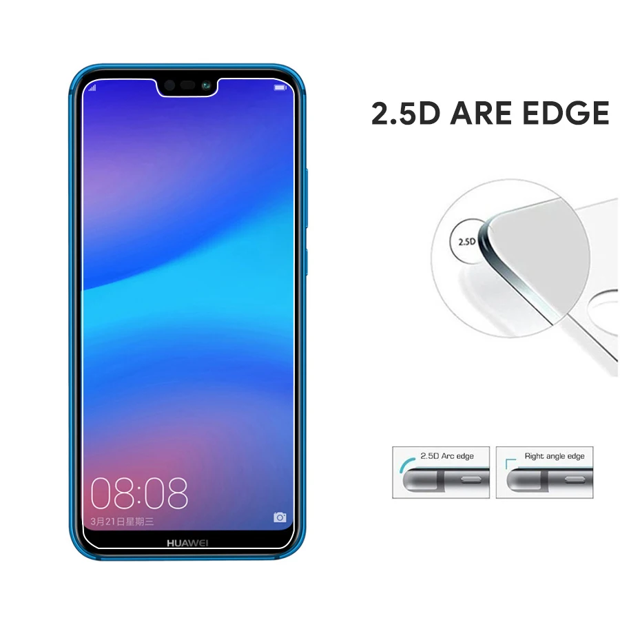Защитное стекло 9H 2.5D Arc закаленное для Huawei P20 Lite прозрачное 5 84 дюйма 64 ГБ |
