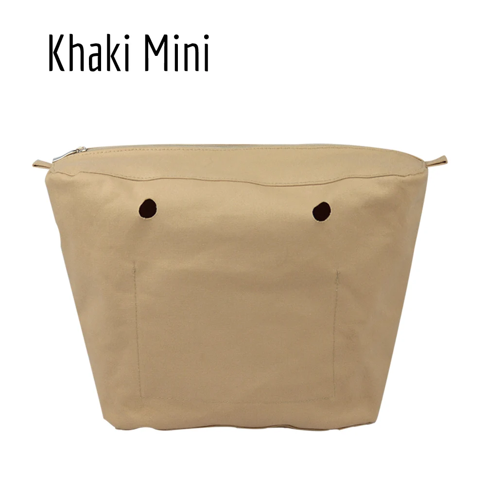 khaki mini TANQU новая водонепроницаемая внутренняя подкладка вставка карман на молнии для классического мини Obag холст внутренний карман для O сумка - Цвет: khaki mini