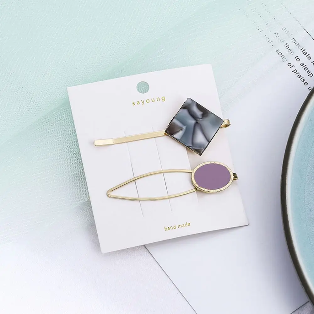 4 шт./компл. Корея Металл Pearl нерегулярные решетки заколка для волос женщин