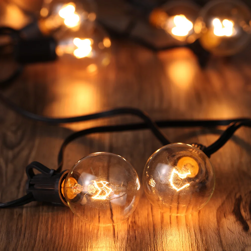 

175W 25FT E12 LED string light Outdoor Waterproof Fairy Lights Garland G40 Bulbs Garden Patio Christmas Decoration Light Chain