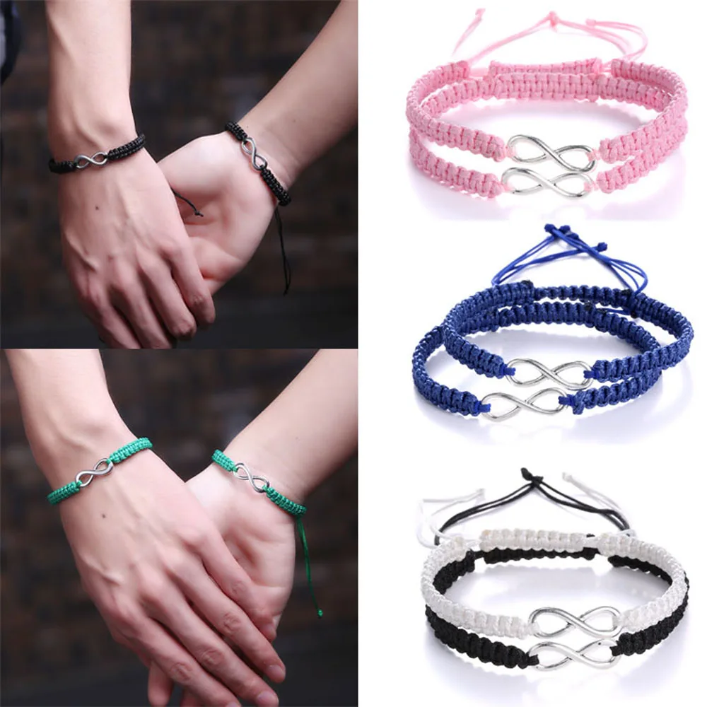 2 шт./компл. плетеный браслет ручная плетеная веревка бесконечно работа макраме