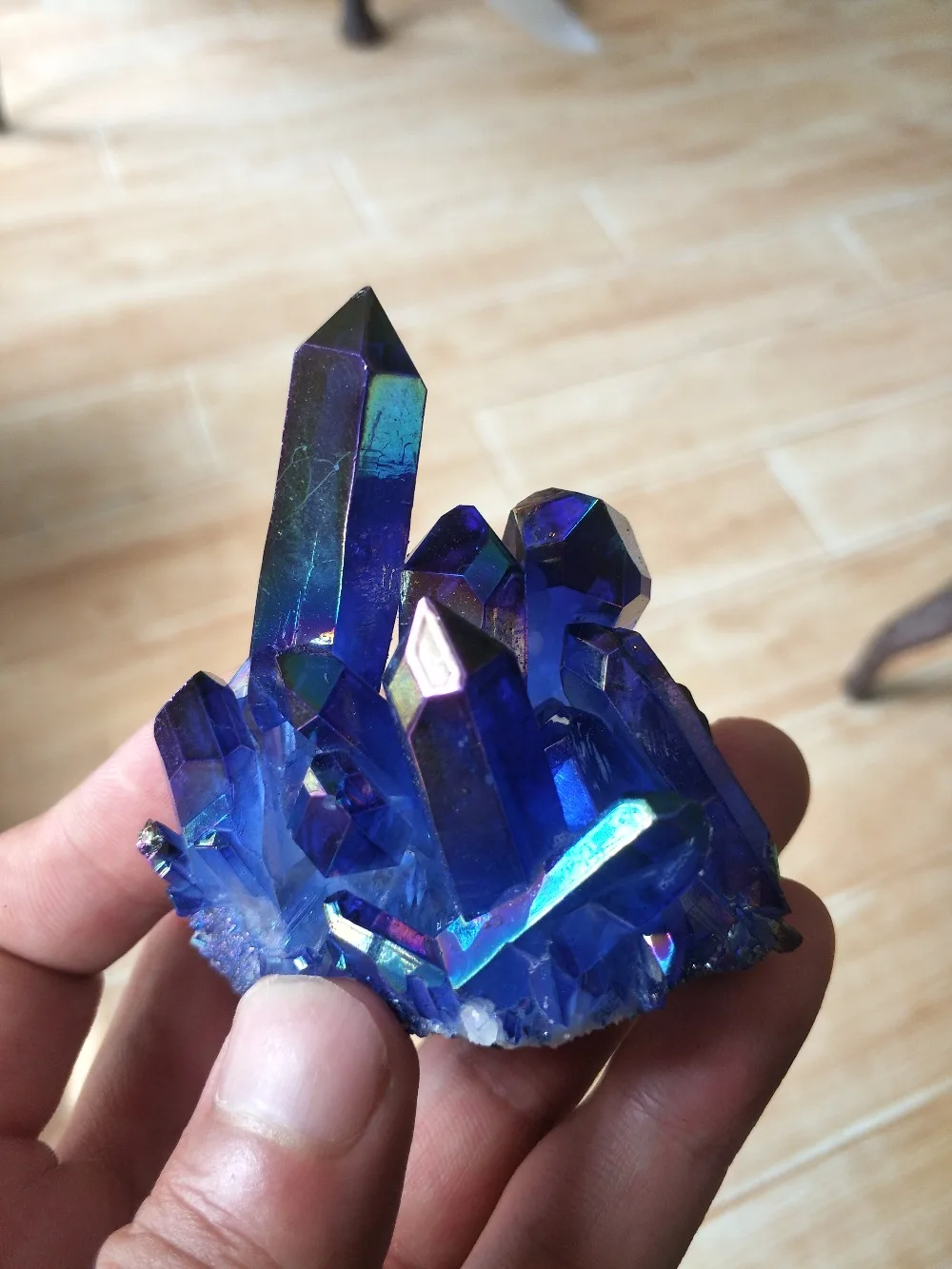 80 90 г синий кристалл Aura Cluster Angel точки палочки Натуральный Необработанный