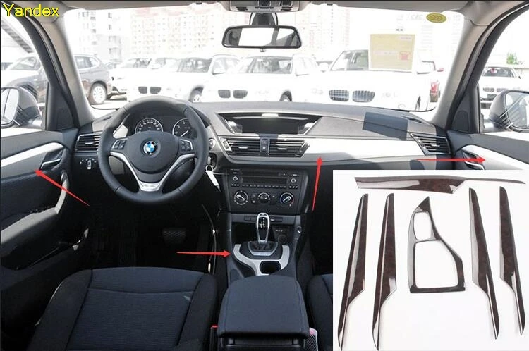 Яндекс для Bmw X1 2012-2015 Высококачественная отделка салона из красного дерева и