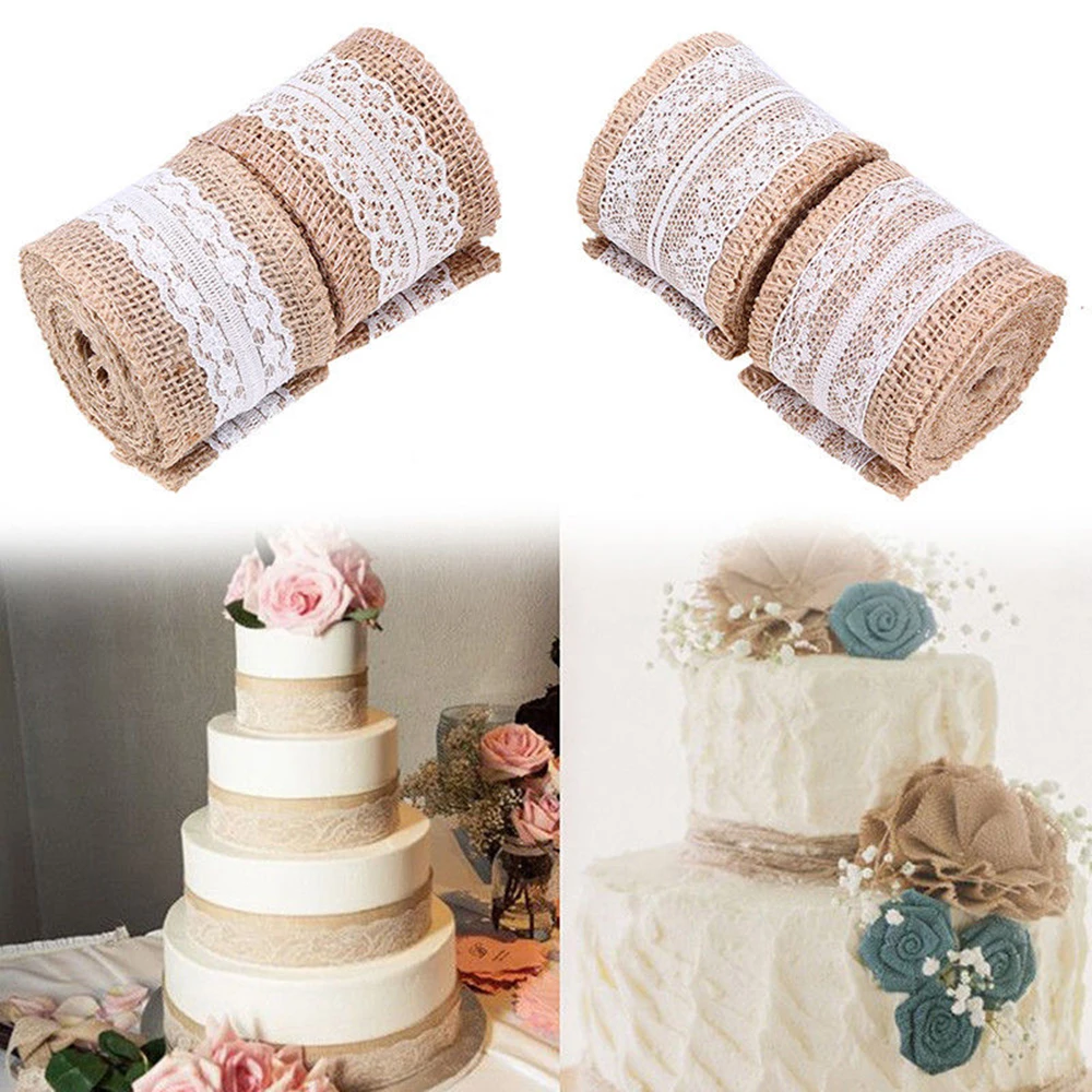 2 м кружево в рулоне окантованная гессианская лента с сизалем кружевная отделка