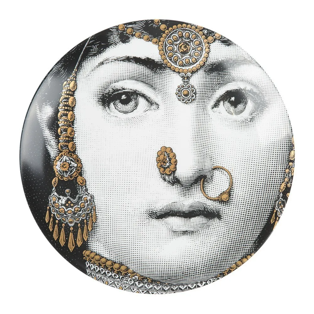 Горячая rosenthal Piero fornasetti тарелки Красивые иллюстрации подвесные декоративные ремесленные блюда для дома/отеля/бара фоновое украшение тарелка - Цвет: 21