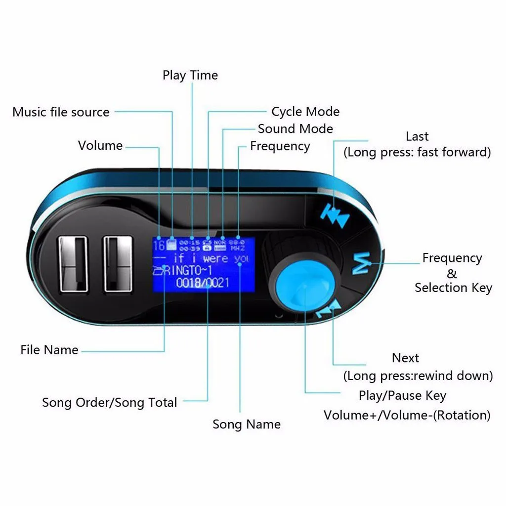 Беспроводной Bluetooth FM передатчик модулятор Автомобильный U диск Mp3 плеер карта fm