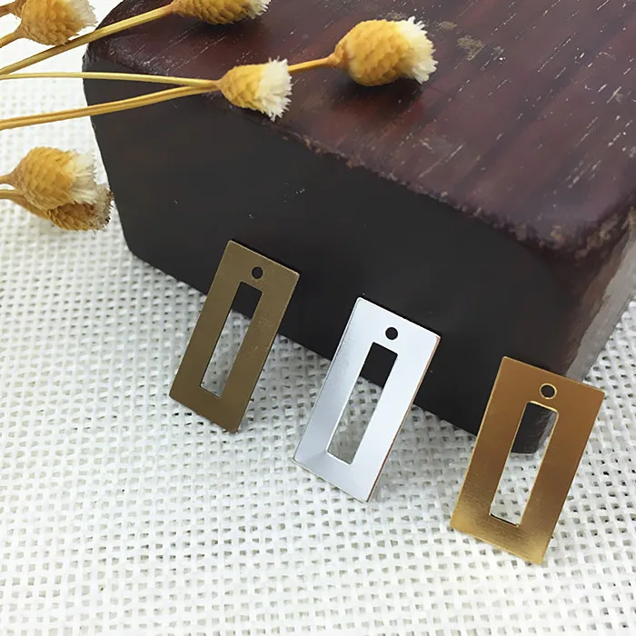 9*19 мм филигранная Прямоугольная форма металлические шармы повязки подвески и