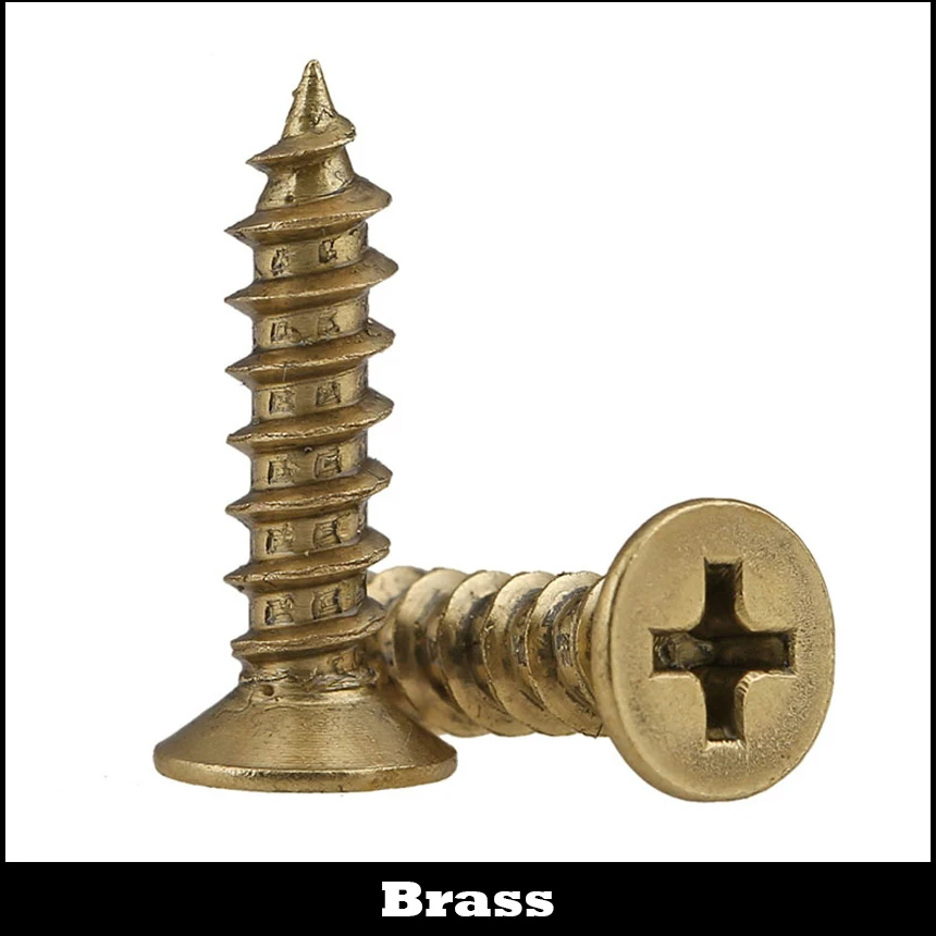 M4 * 12/16/20/25 M4x12/16/20/25 DIN7982 латунный болт Philips Cross утопленный потайной CSK плоский