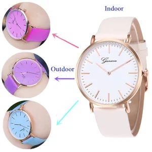 Часы женские кварцевые, с кожаным ремешком, 2020