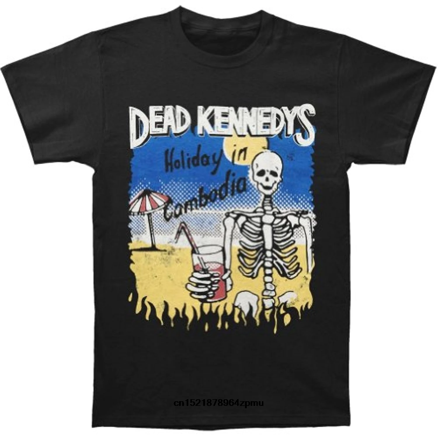 Мужская футболка Dead Kennedys Камбоджийский Скелет Черная забавная новинка wo для
