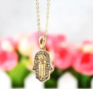 2017 мода кристалл рука Фатимы ожерелье для женщин и мужчин Хамса женское колье