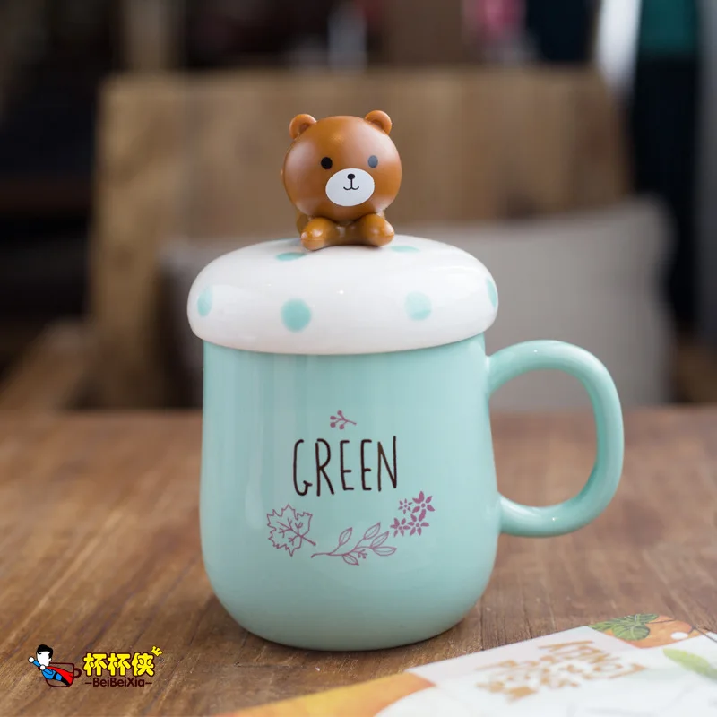 Оригинальная Милая 3d кружка с медведем и кроликом из мультфильма керамическая