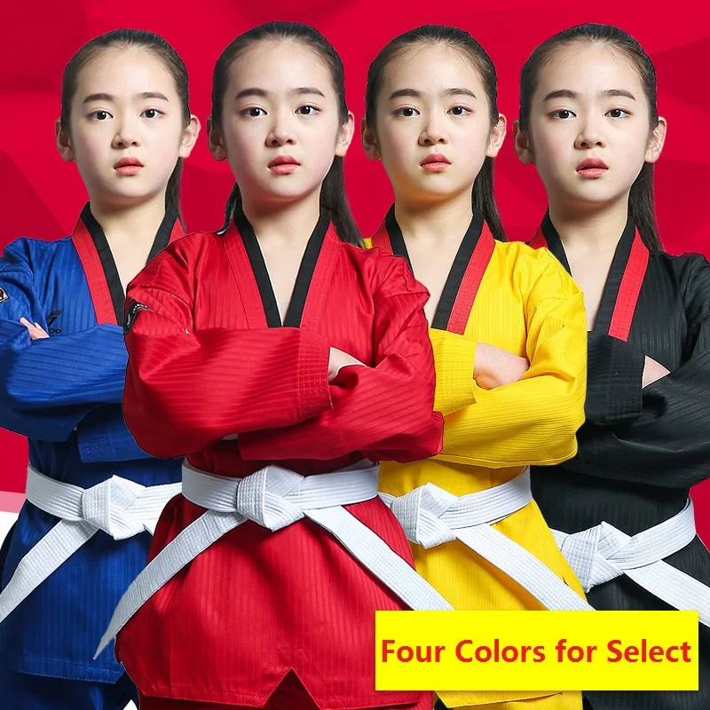 

Taekwondo Doboks Uniform Clothes Professional Karate Suit Dedicated suit for Child & Adult Training Four Color for choise