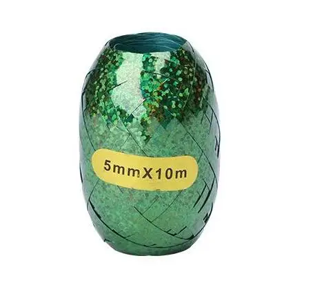 laser green 3 рулона 5 мм* 10 м воздушный шар веревка Фольга шар лазер черная Роза Золотая лента Свадьба День Рождения Вечеринка украшение воздушный шар упаковка кран - Цвет: laser green