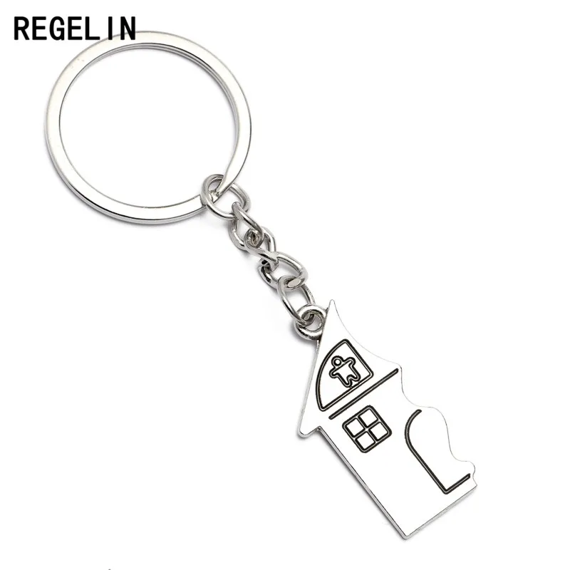 REGELIN 1 пара брелок для ключей дом посеребренное кольцо влюбленных любовь