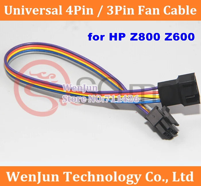 Hot Sale Universal 4pin/3pin fan cable made of 24AWG Wire , Memory / Fan Modification Line for HP Z800 Z600