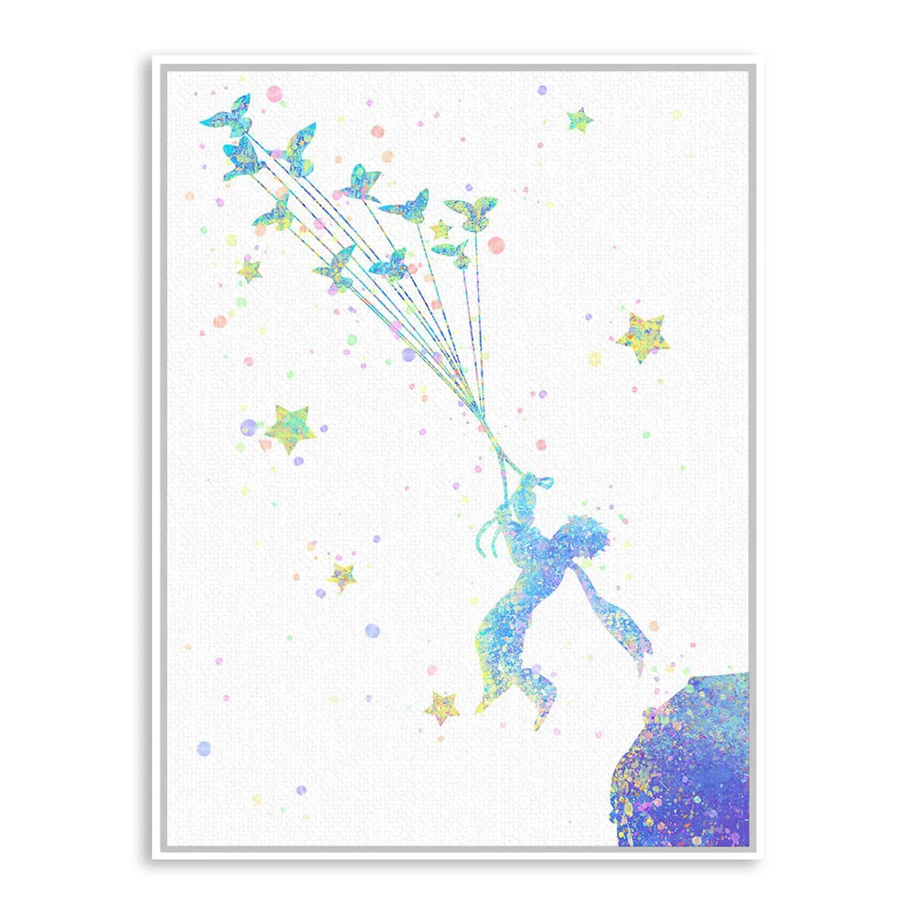 Постер с изображением Маленького принца из поп фильма акварелью абстрактные