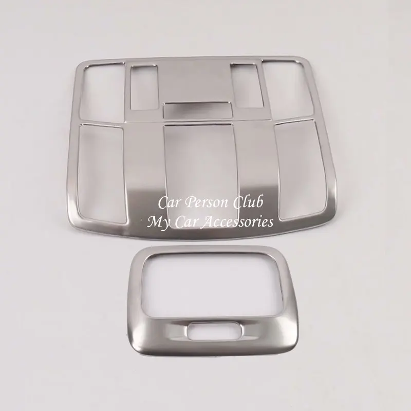 07-Silver Front Rear Интерьерный аксессуар из нержавеющей стали для Mitsubishi Eclipse Cross, переднее заднее освещение для чтения, лампа, рамка, панель, крышка - Цвет: 07-Silver Front Rear